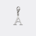 Charm Lettre A argenté en acier inoxydable
