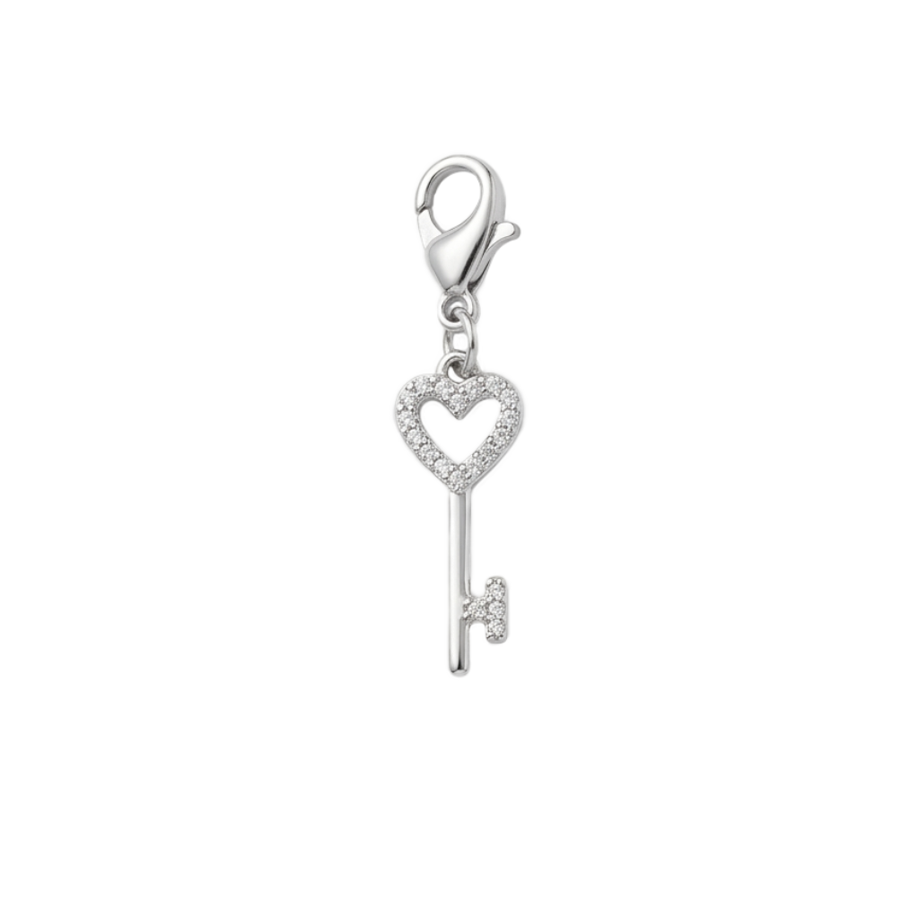 Charm Clé argenté en acier inoxydable