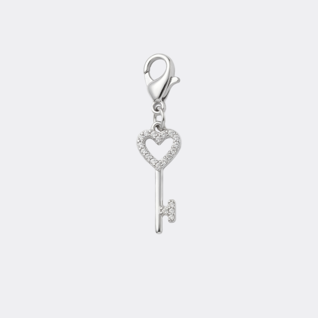 Charm Clé argenté en acier inoxydable