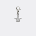 Charm Étoile Brillante argenté en acier inoxydable