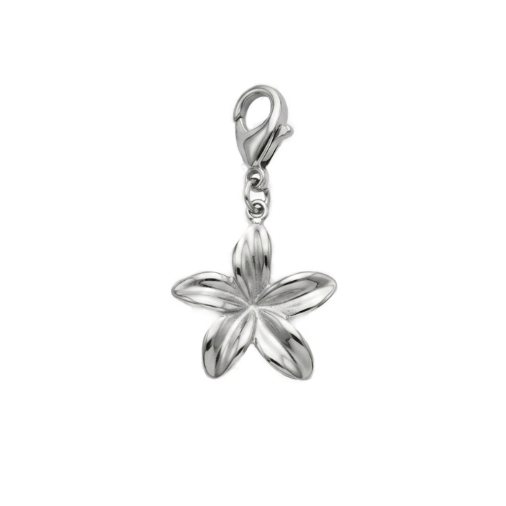 Charm Grande Fleur argenté en acier inoxydable