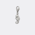 Charm Hippocampe argenté en acier inoxydable