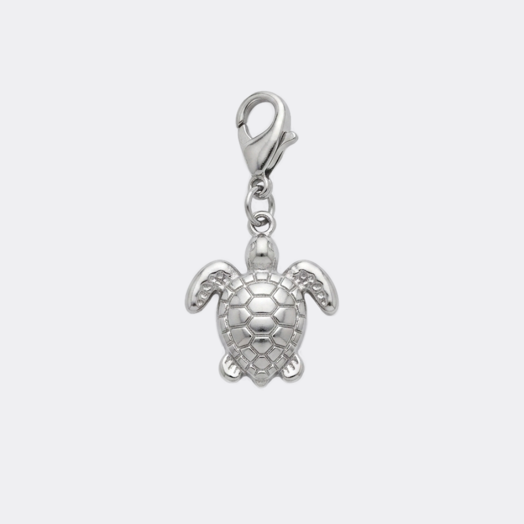 Charm tortue argenté