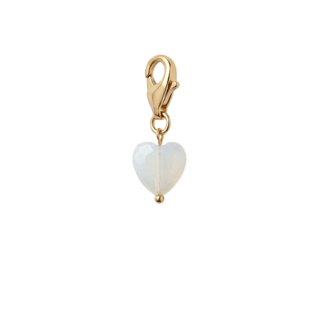 Charm Mini Cœur Nacré doré en acier inoxydable