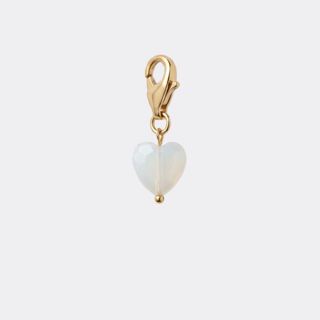 Charm Mini Cœur Nacré doré en acier inoxydable