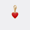 Charm cœur rouge doré