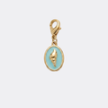 Charm Mini Coquillage bleu et doré en acier inoxydable