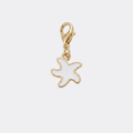 Charm Étoile de Mer blanc et doré en acier inoxydable