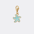 Charm Étoile de Mer bleu et doré en acier inoxydable