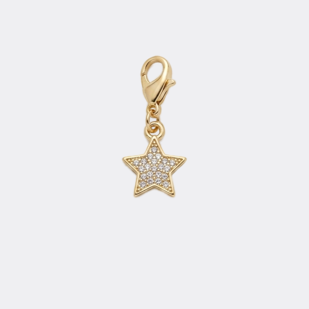 Charm Étoile Brillante doré en acier inoxydable