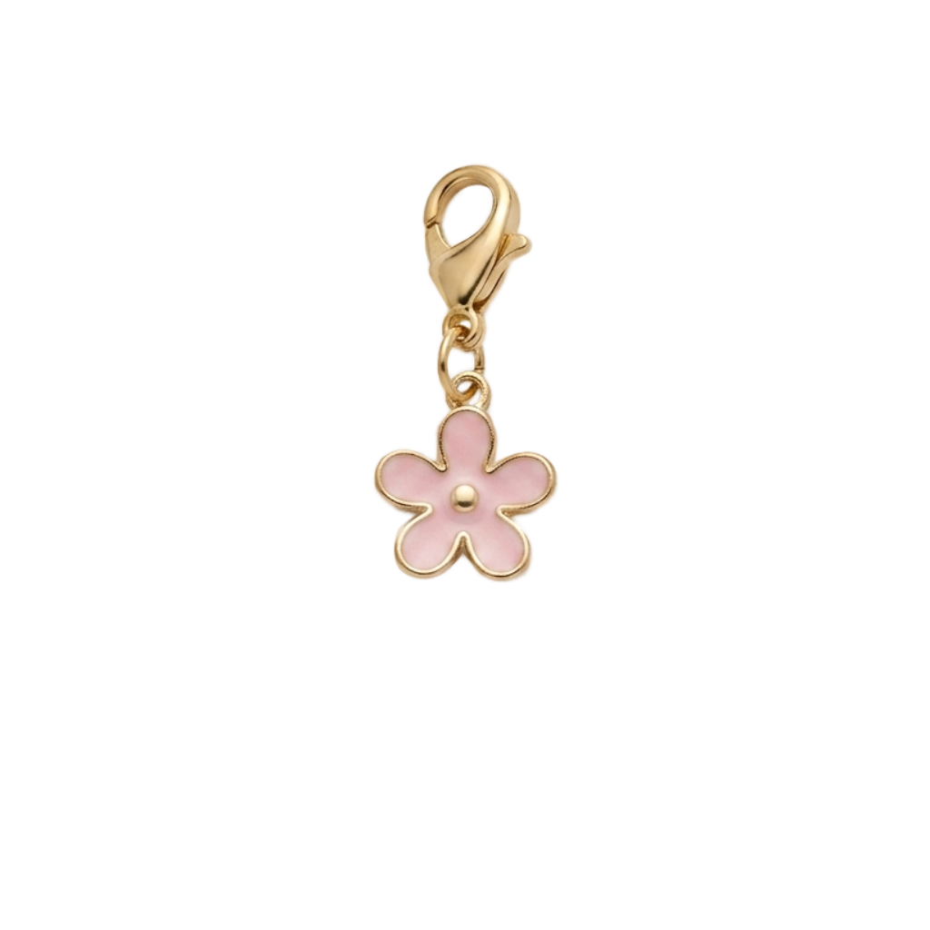 Charm Mini Fleur Rose doré en acier inoxydable