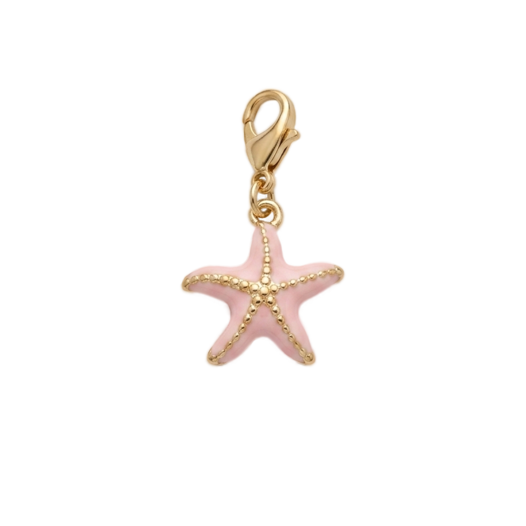 Charm Grande Étoile de Mer rose et doré en acier inoxydable