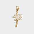 Charm Palmier blanc et doré en acier inoxydable