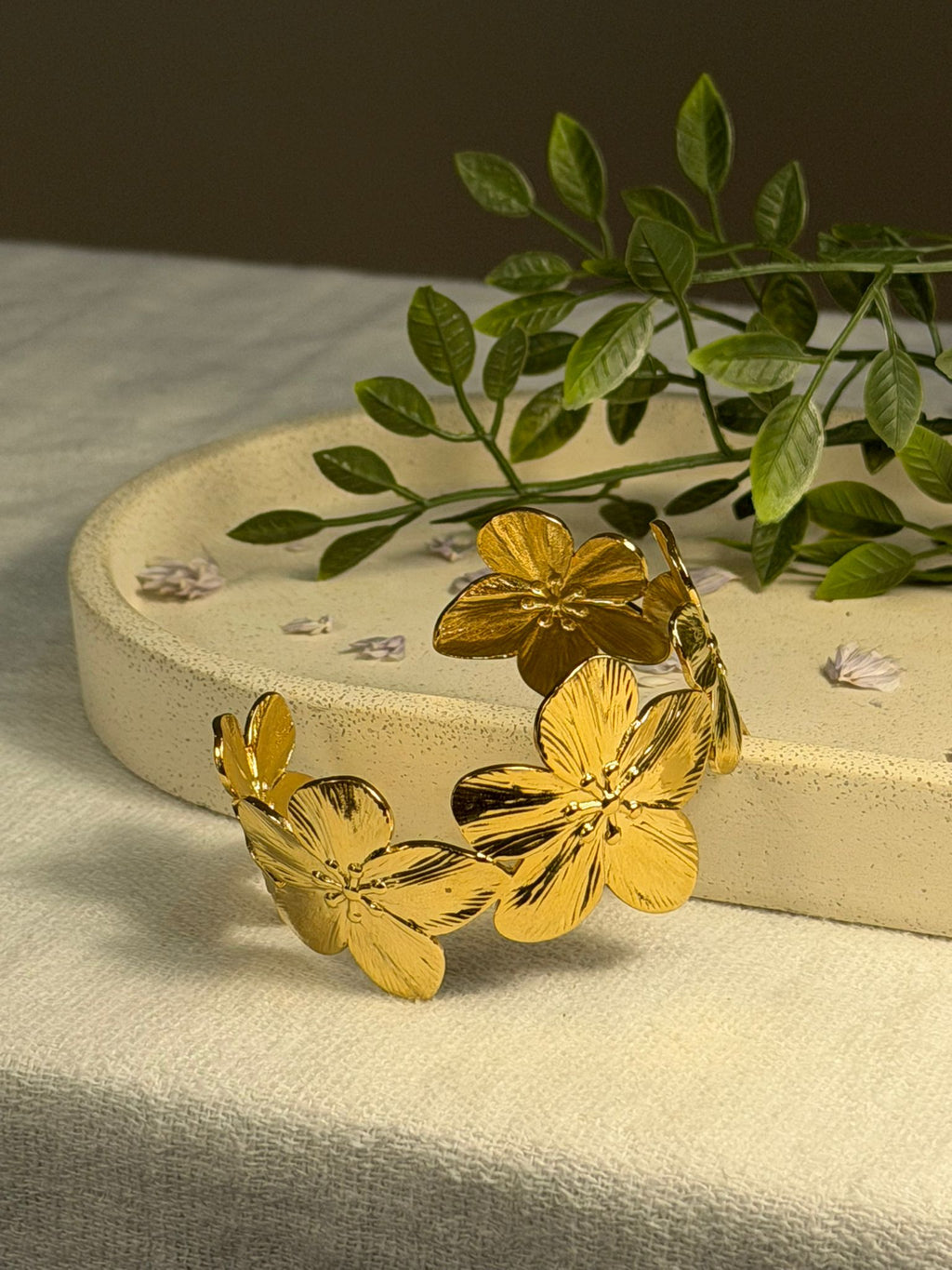 Chloris | Jonc fleurs en acier inoxydable