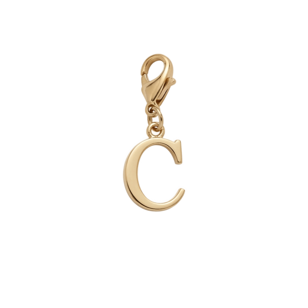 Charm Lettre C doré en acier inoxydable