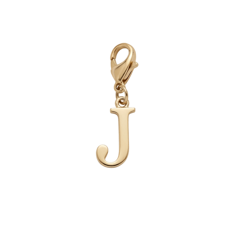 Charm Lettre J doré en acier inoxydable