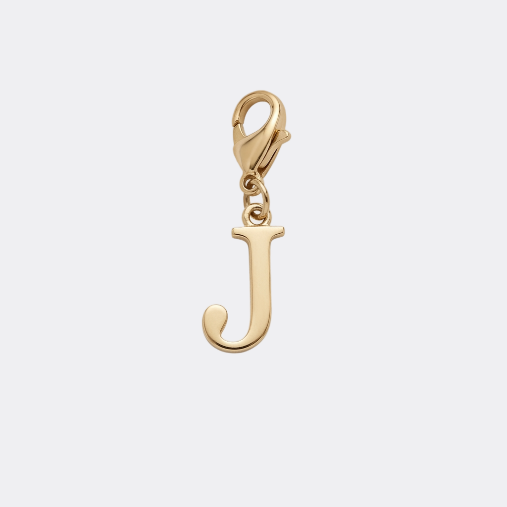 Charm Lettre J doré en acier inoxydable