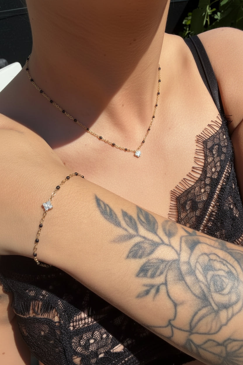 Clover | Collier mini trèfle en acier inoxydable