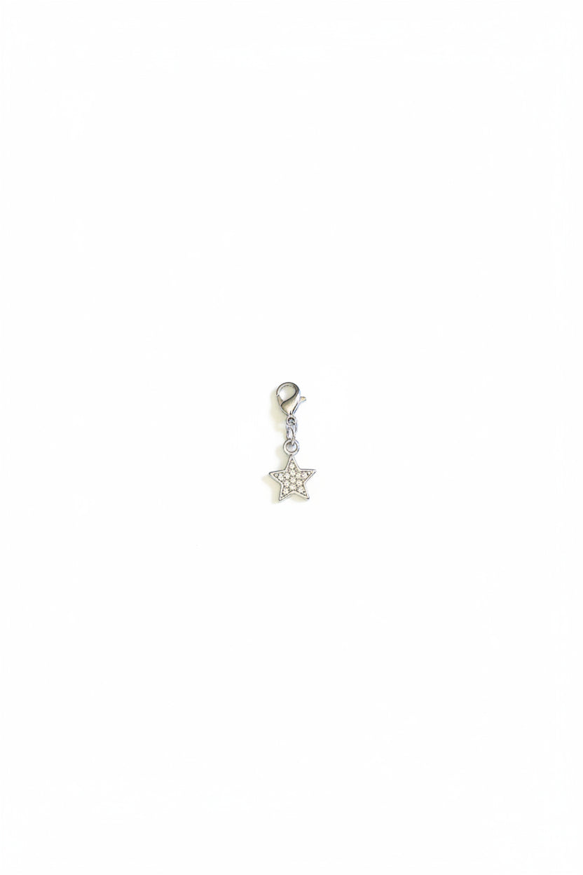 Charm Étoile Brillante argenté en acier inoxydable