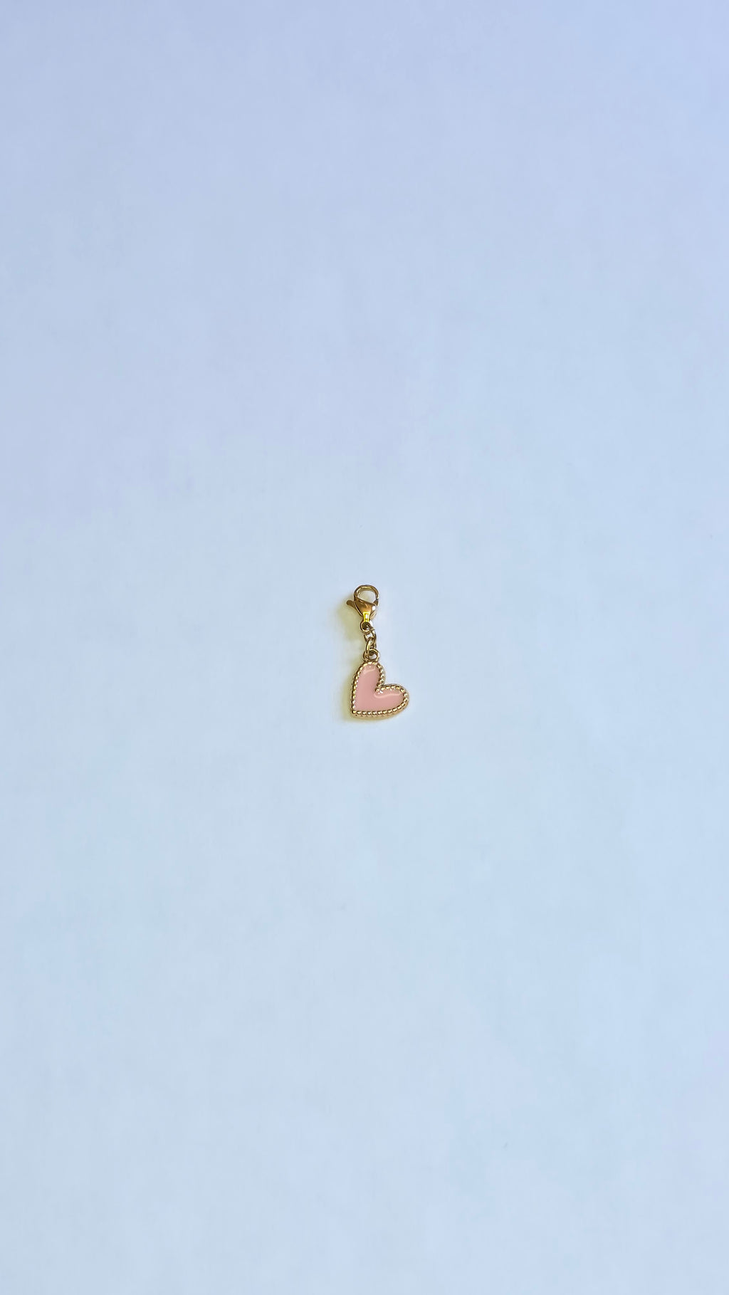 Charm Mini Cœur rose et doré en acier inoxydable
