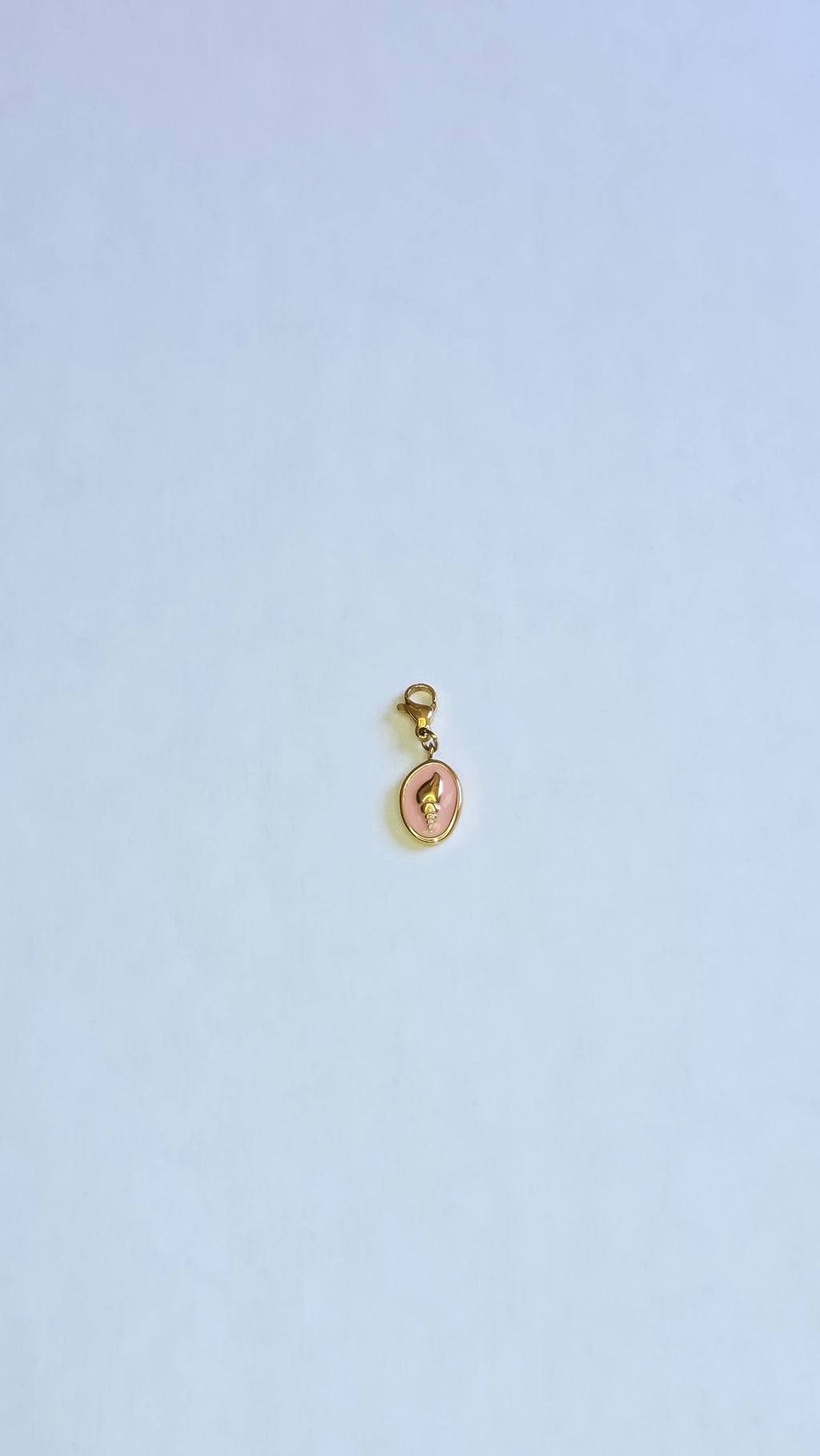 Charm Mini Coquillage doré et rose en acier inoxydable