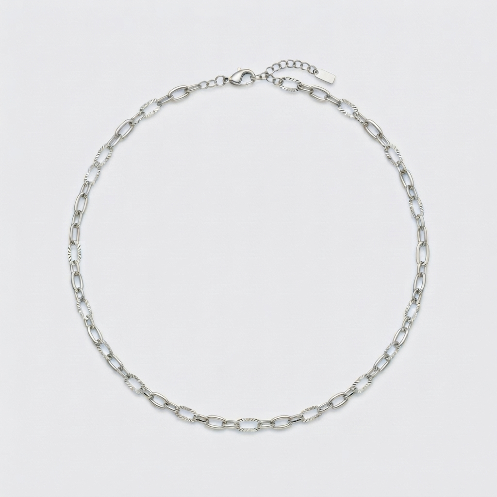 Collier à composer jusqu'à 5 charms - maille alternée argentée