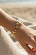 Astrée | Jonc étoile de mer et perles en acier inoxydable